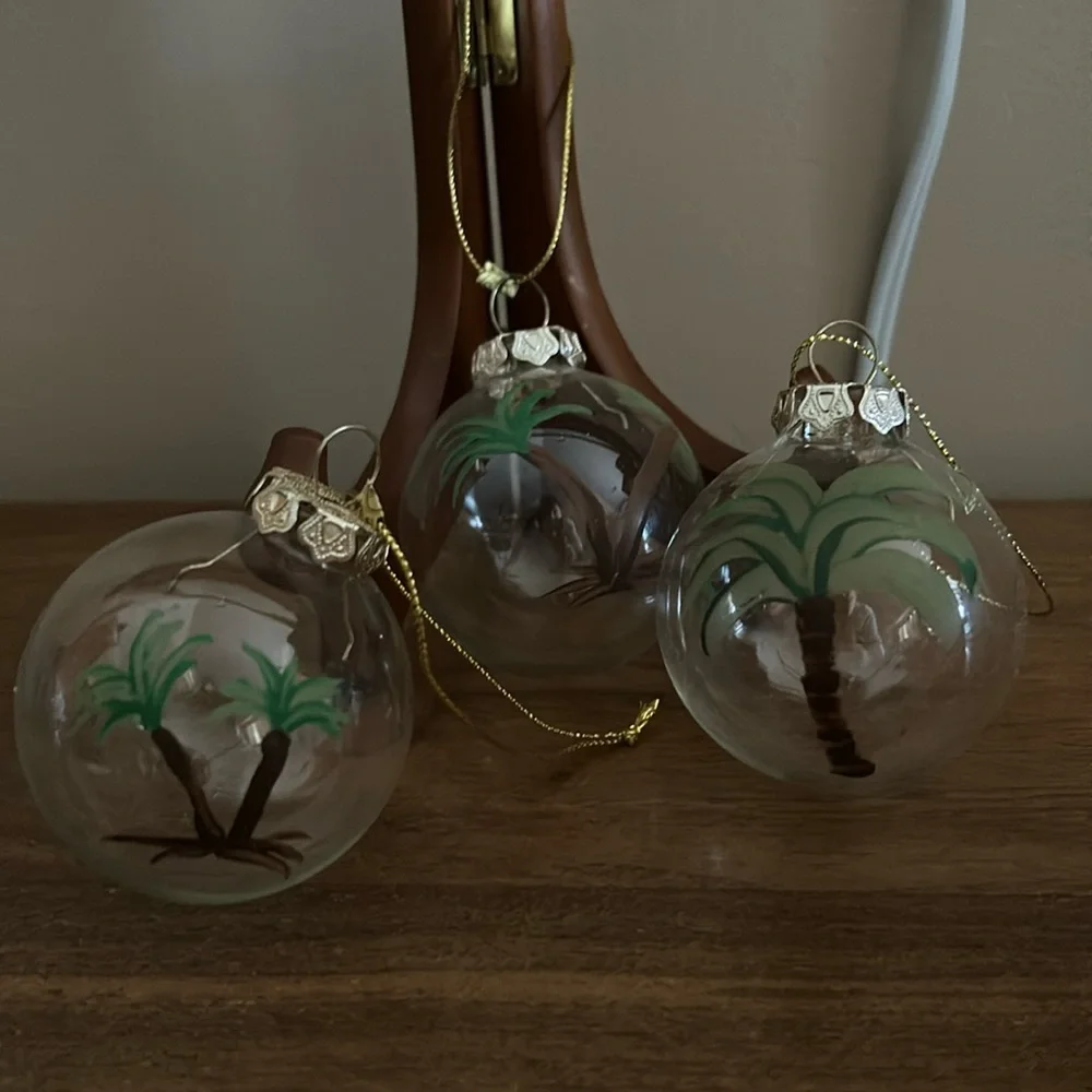 Glass Palm Tree Ornaments